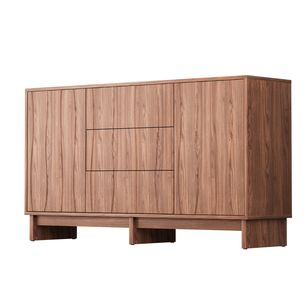 59.1" Buffet Sideboard with 2 Doors and 3 Drawers - Walnut