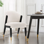 Ola Dining Chair with Solid Elm Wood Frame and High-Density Foam - Beige, Gray, or Dark Gray