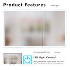 LED Bathroom Medicine Cabinet with Multi-Layer Storage - Aluminium