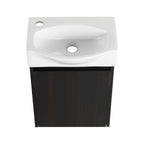 Modern Bathroom Vanity with Ceramic Basin and Storage Cabinet - Light Brown, Black, or White