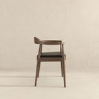 Mid-Century Modern Dining Chair with Armrests - Dark Gray or Dark Brown