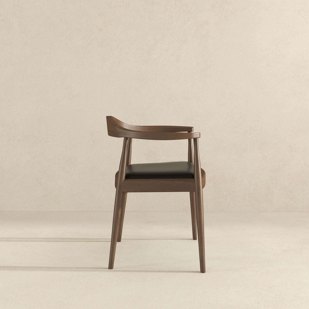 Mid-Century Modern Dining Chair with Armrests - Dark Gray or Dark Brown