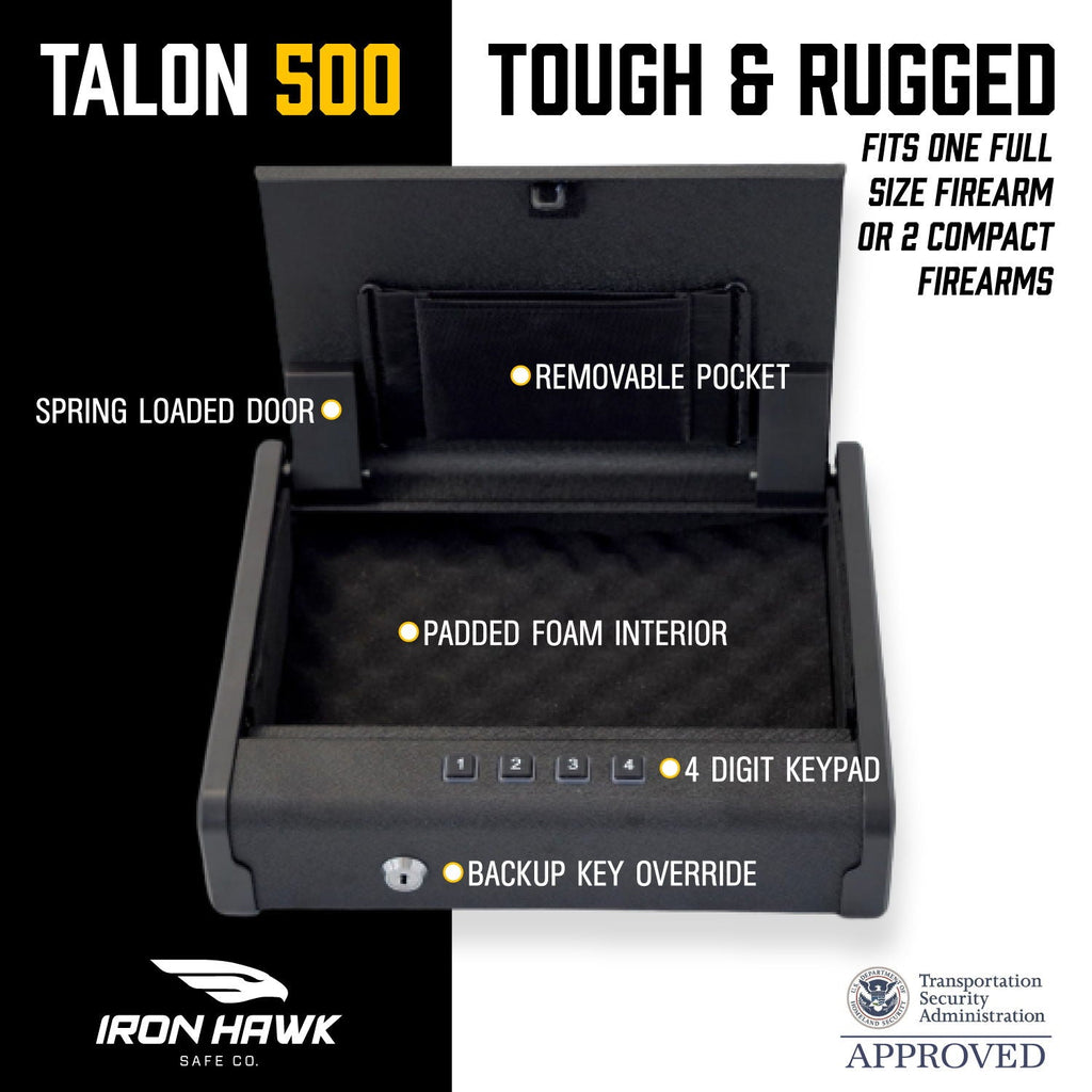 Portable Quick Access Safe with Steel Construction - Matte Black