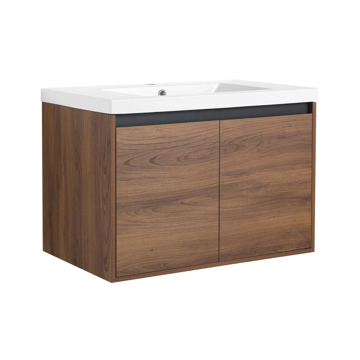 Bathroom Vanity Set with Resin Countertop Sink - Dark Brown