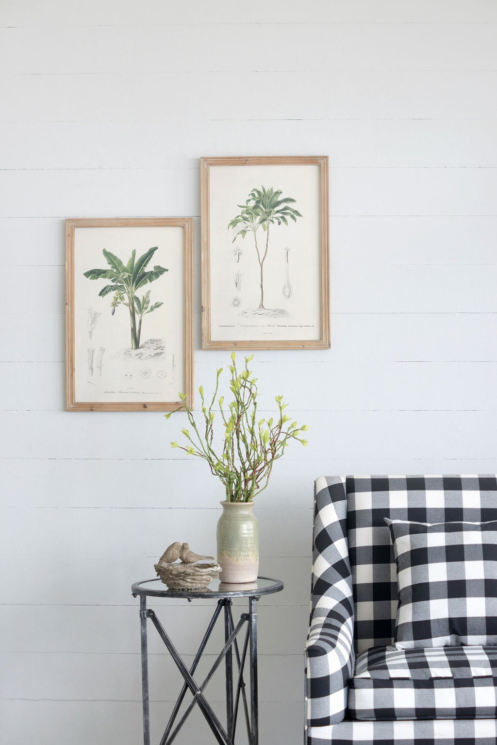Tree Framed Print Set with Fir Wood Frames - Multicolor