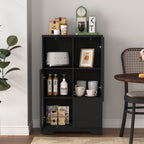 Modern Cabinet with Glass Doors and Drawer - Adjustable Shelves - Multiple Colors