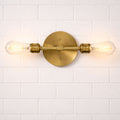 Reverie Double Lights Bathroom Wall Sconce Over Mirror - Clear / Gold