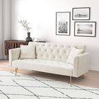 Convertible Fabric Futon Sofa Bed with Adjustable Positions - Multiple Colors