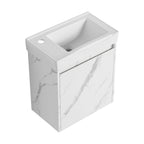 Modern Bathroom Vanity with Ceramic Basin and Storage Cabinet - Light Brown, Black, or White
