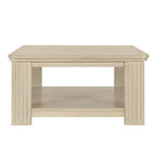 Square Coffee Table with 2-Tier Storage Shelf
