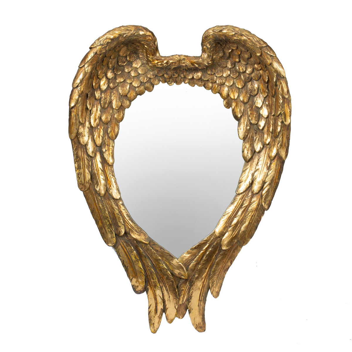 Gold Wing Accent Wall Mirror with Elegant Wing Design - Gold