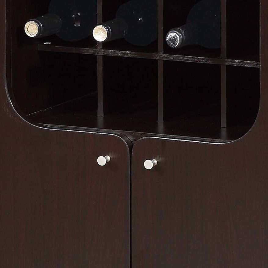 Wine Cabinet with Removable Wine Rack and Glass Racks - Red Cocoa