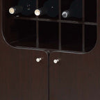 Wine Cabinet with Removable Wine Rack and Glass Racks - Red Cocoa