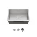 Stainless Steel Kitchen Sink with Single Bowl - Brushed Nickel
