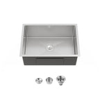 Stainless Steel Kitchen Sink with Single Bowl - Brushed Nickel