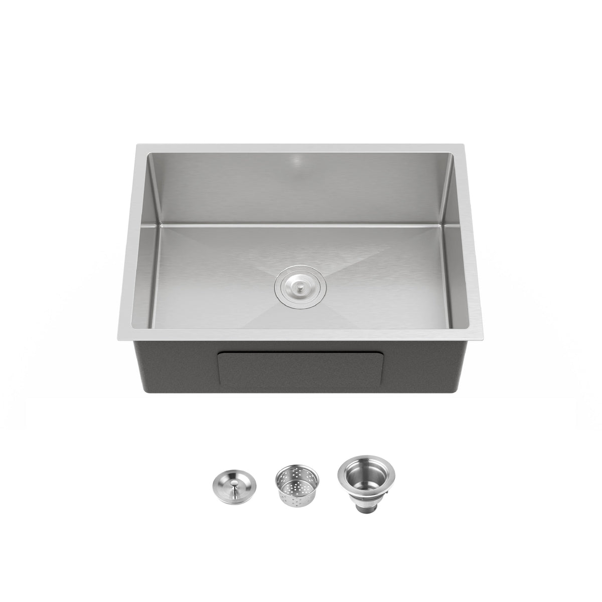Stainless Steel Kitchen Sink with Single Bowl - Brushed Nickel