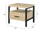 Oak Finish Nightstand with 1 Drawer and 1 Shelf - Modern Storage