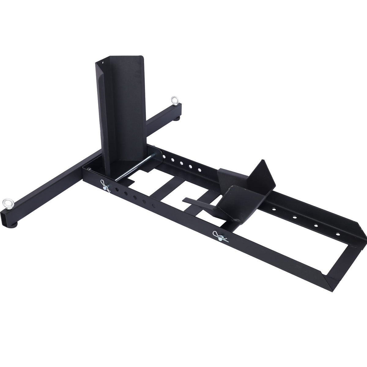 Heavy Duty Adjustable Motorcycle Stand / Wheel Chock with 1800 lb Capacity - Black