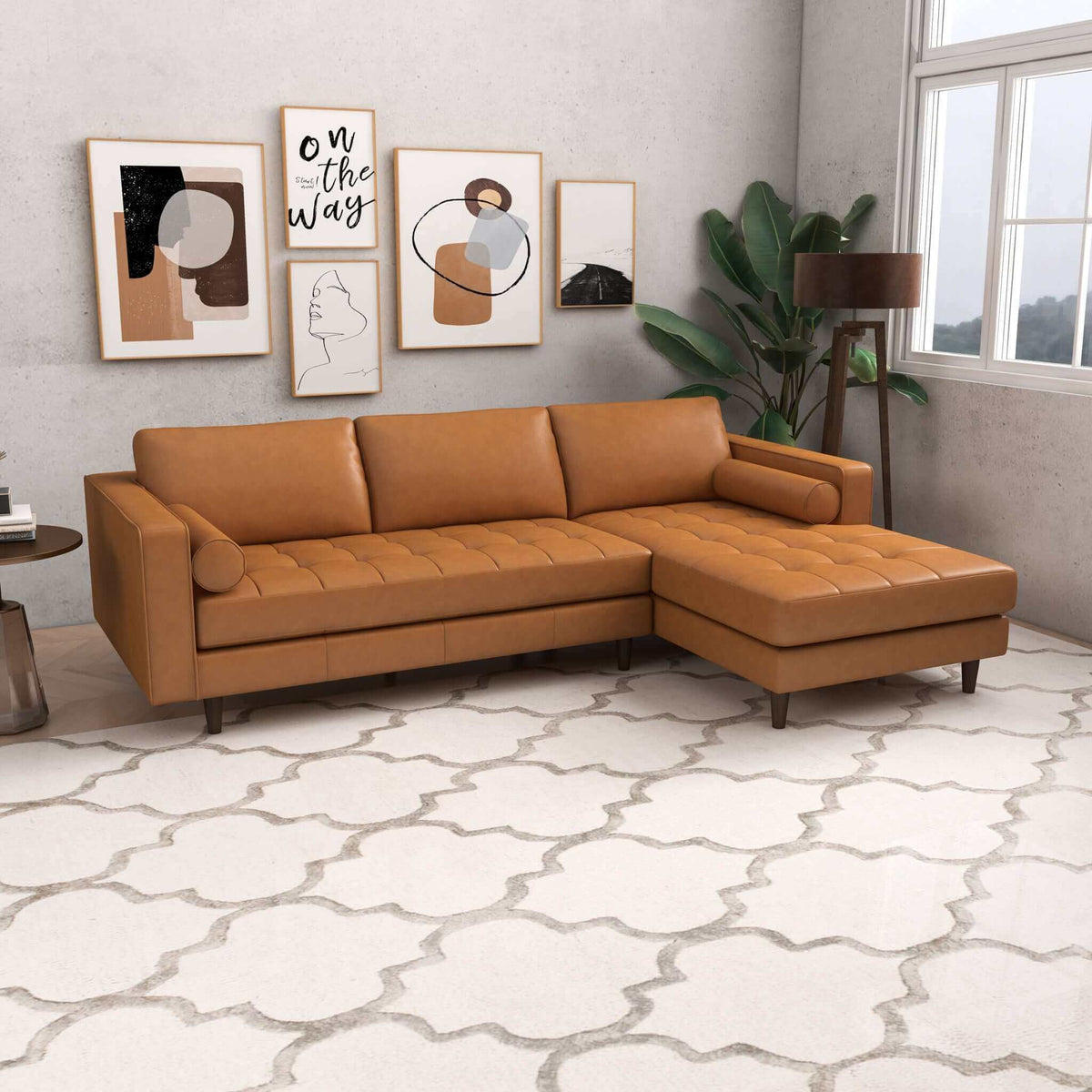 Corner Sectional Sofa with Removable Cushions - Orange