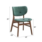 Bevis Side Chair Set with Padded Cushion - Blue or Dark Green