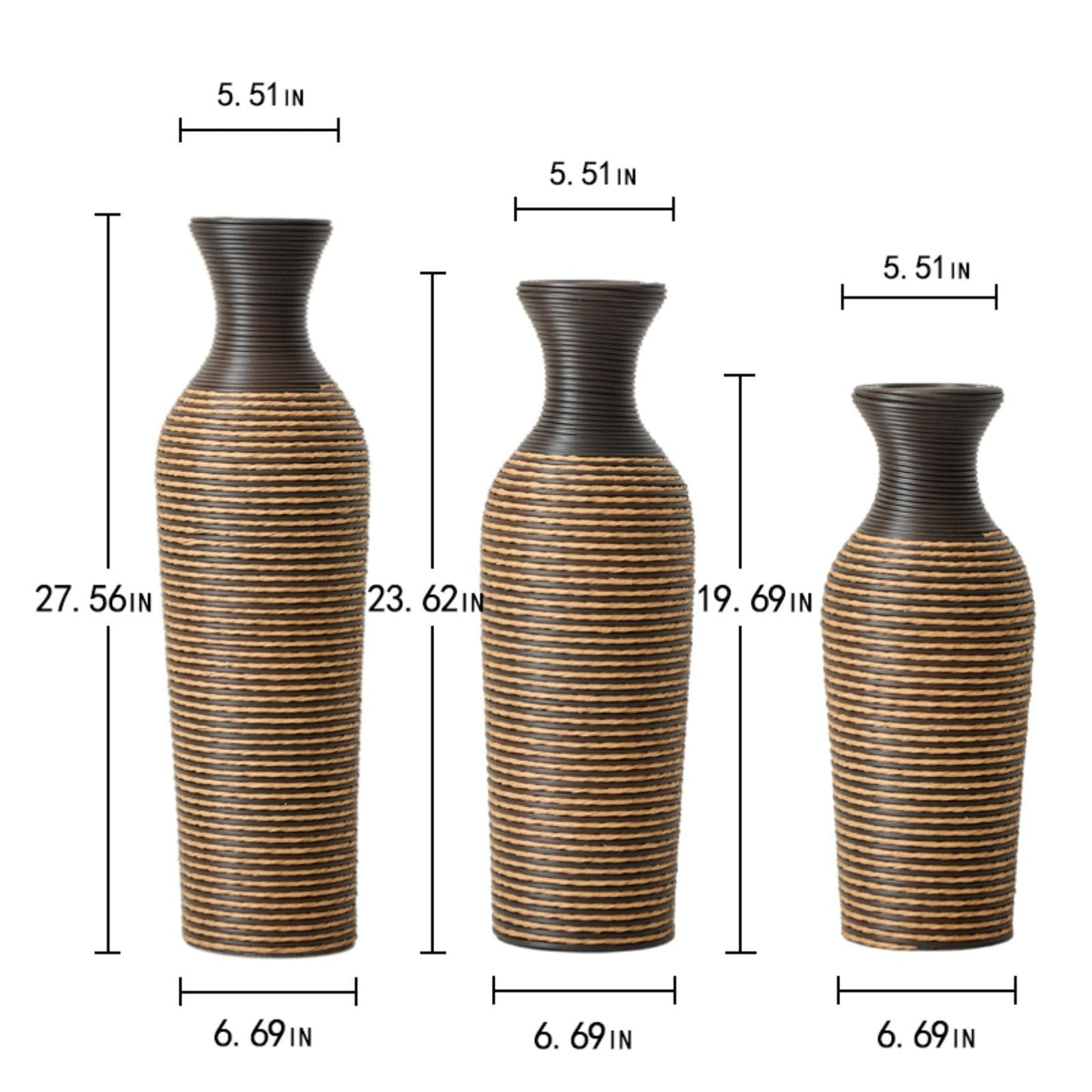 Classic And Neat Floor Vase with High Independent Stand - Multiple Colors