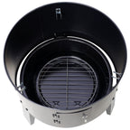 Portable Charcoal Smoker Grill with 3-in-1 Cooking Functionality - Black