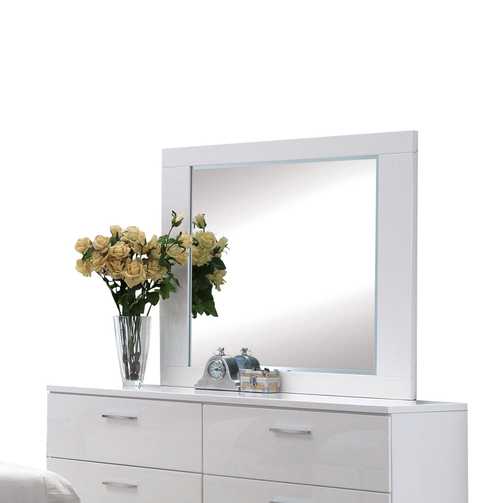 Lorimar Mirror with Beveled Edge - White