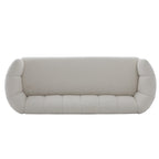Modern Curved Chenille Sofa Couch with Sturdy Wood Frame – Cream