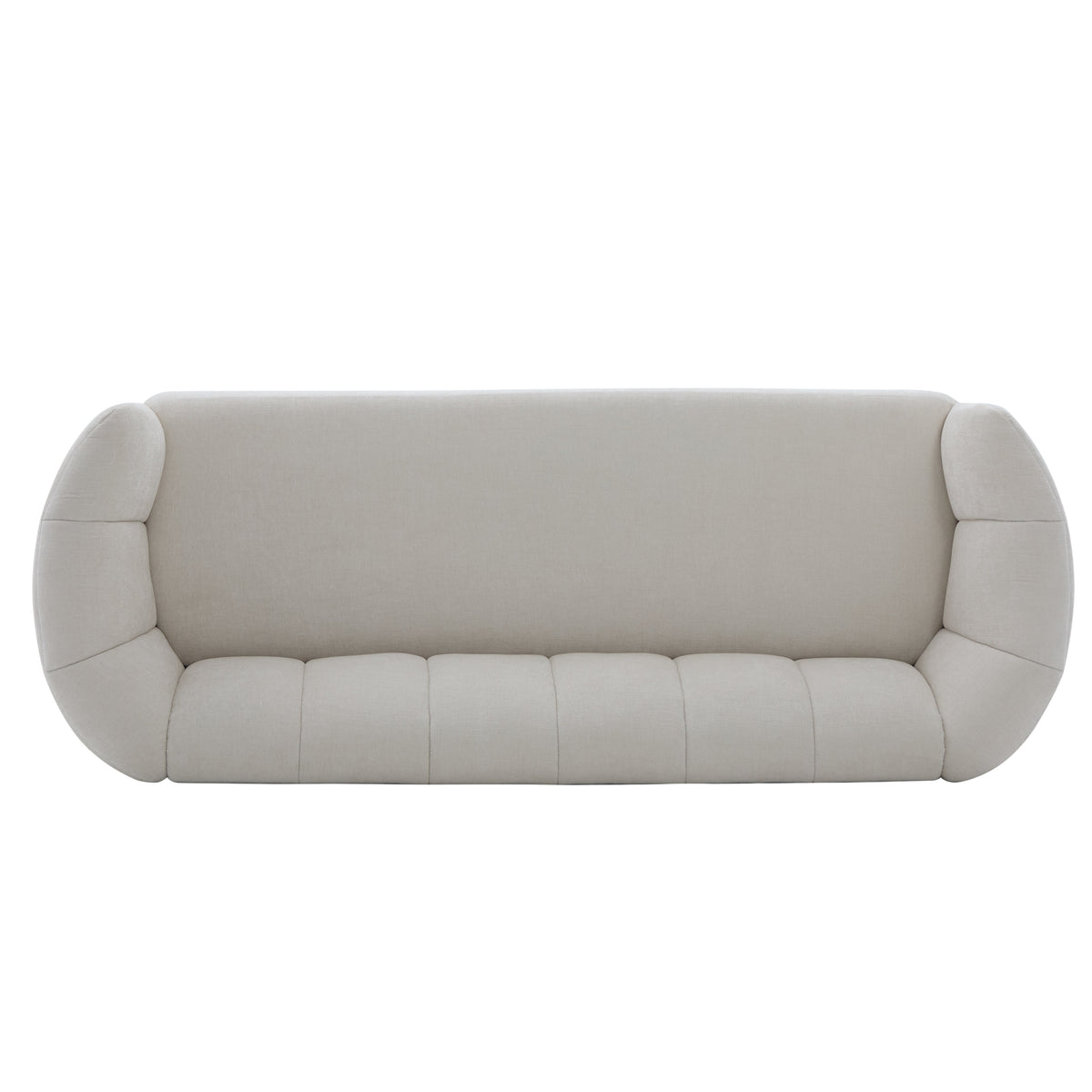 Modern Curved Chenille Sofa Couch with Sturdy Wood Frame – Cream