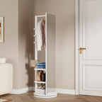 3 In 1 Multifunctional Full-Length Clothing Mirror with Rotating Design - Dark Brown, Black, White, Light Brown
