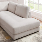 Comfortable Cozy Sectional Sofa with Solid Wood Frame - Pearl Silver or Dark Gray