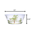 Palm Tree Acrylic Serving Bowl with Unbreakable Design - White