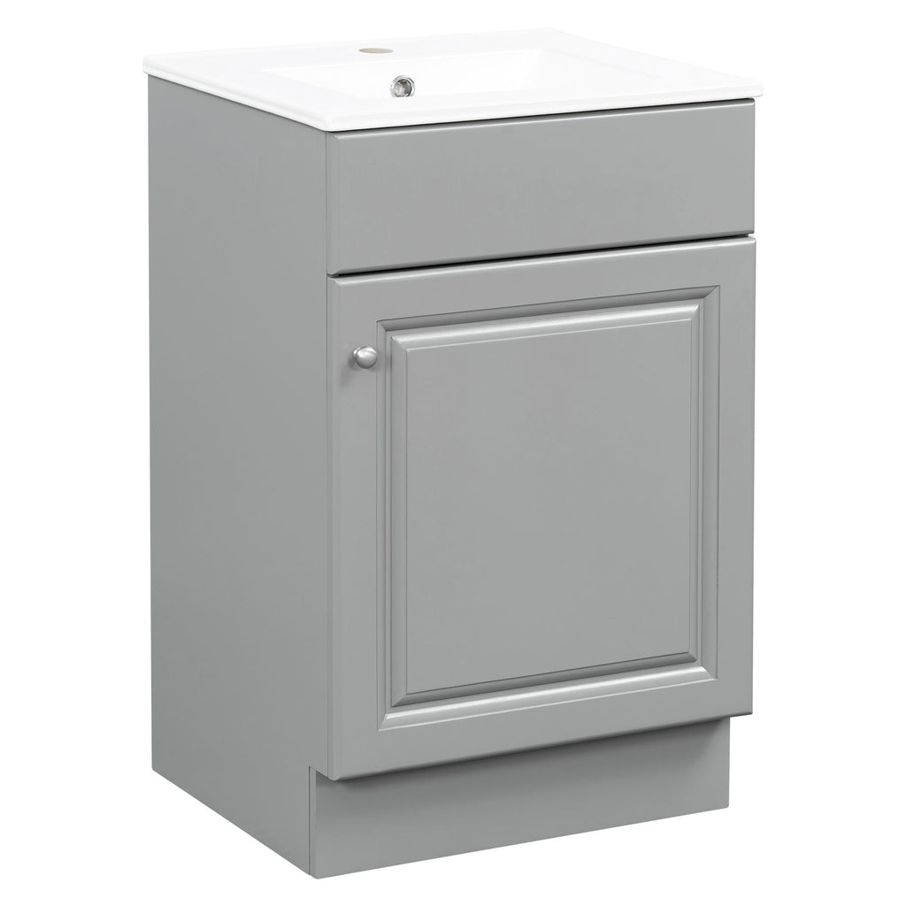 Bathroom Vanity with Sink and Adjustable Shelf - Multiple Colors