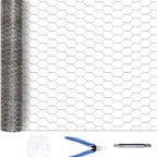 Galvanized Metal Hexagonal Mesh Fence with Flexible Height - Pearl Silver