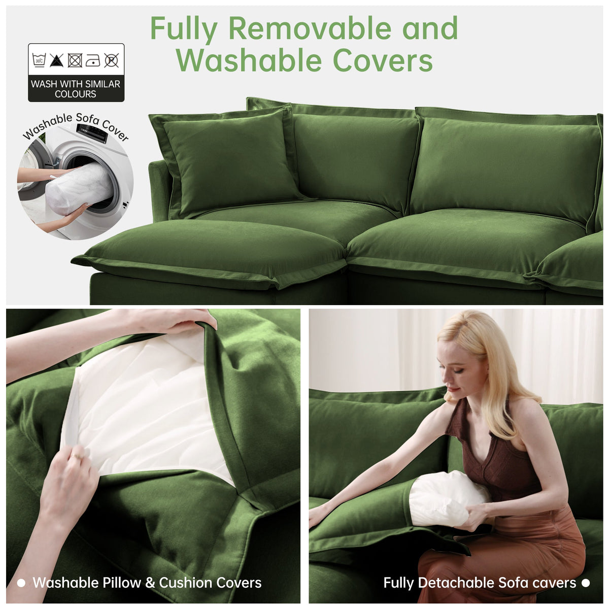 Modern Slipcovered 2-Seat Sofa