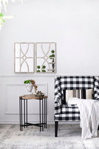 Rectangular Wooden Wall Mirror with Antique Frame, Set of 2 - Black or White