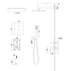 Dual Shower Head System with Rough-In Valve - Black or Pearl Silver