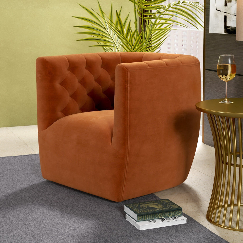 Ergonomic Design Swivel Chair with Tufted Accent - Multiple Colors