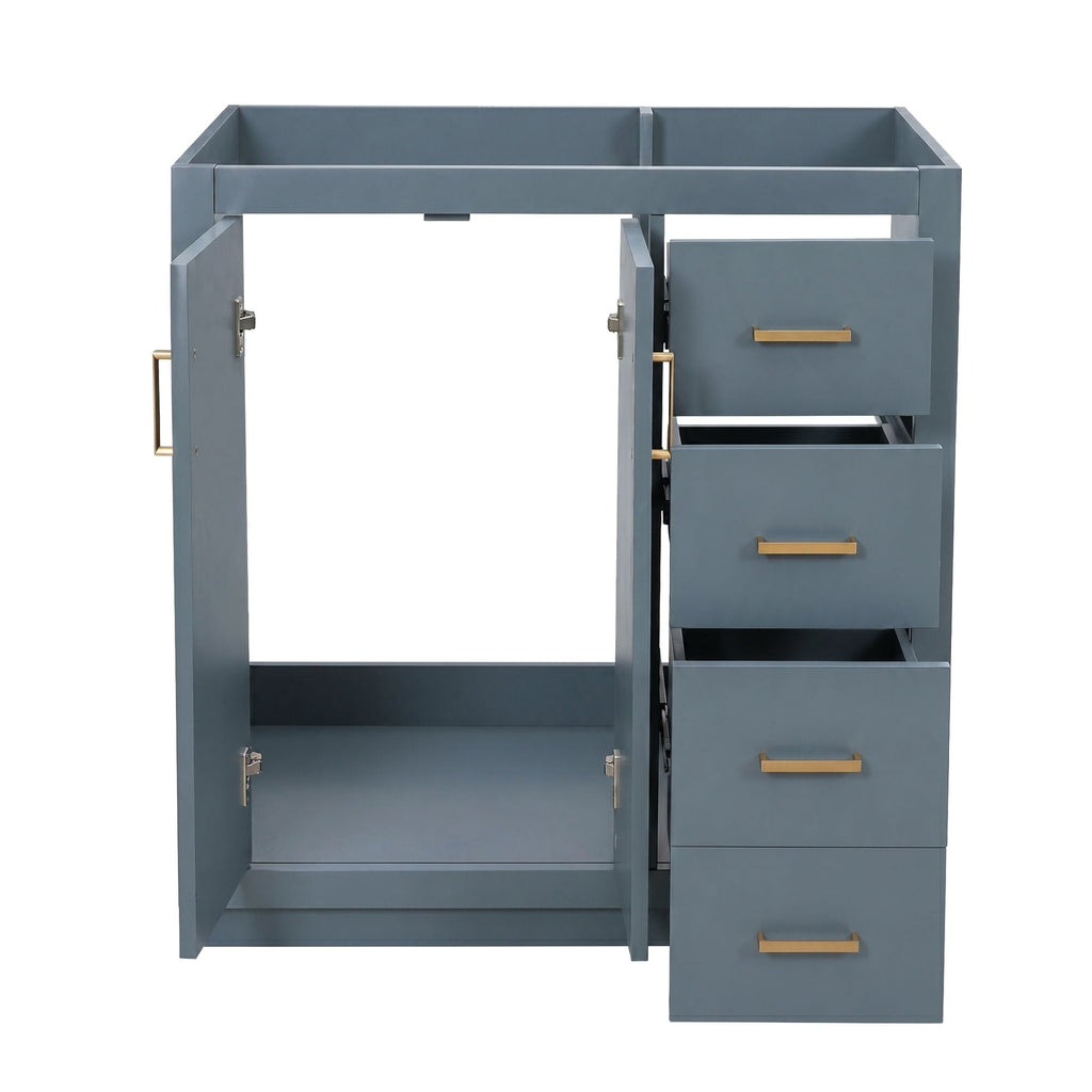Retro Style Bathroom Vanity with Soft Closing Doors - Multiple Colors