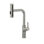 Brushed Nickel Drop-In Kitchen Sink with Pull-Out Faucet and Soap Dispenser - Gray