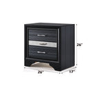 Chic Design Accent Nightstand with Felt-Lined Jewelry Drawer – White, Black, or Dark Gray