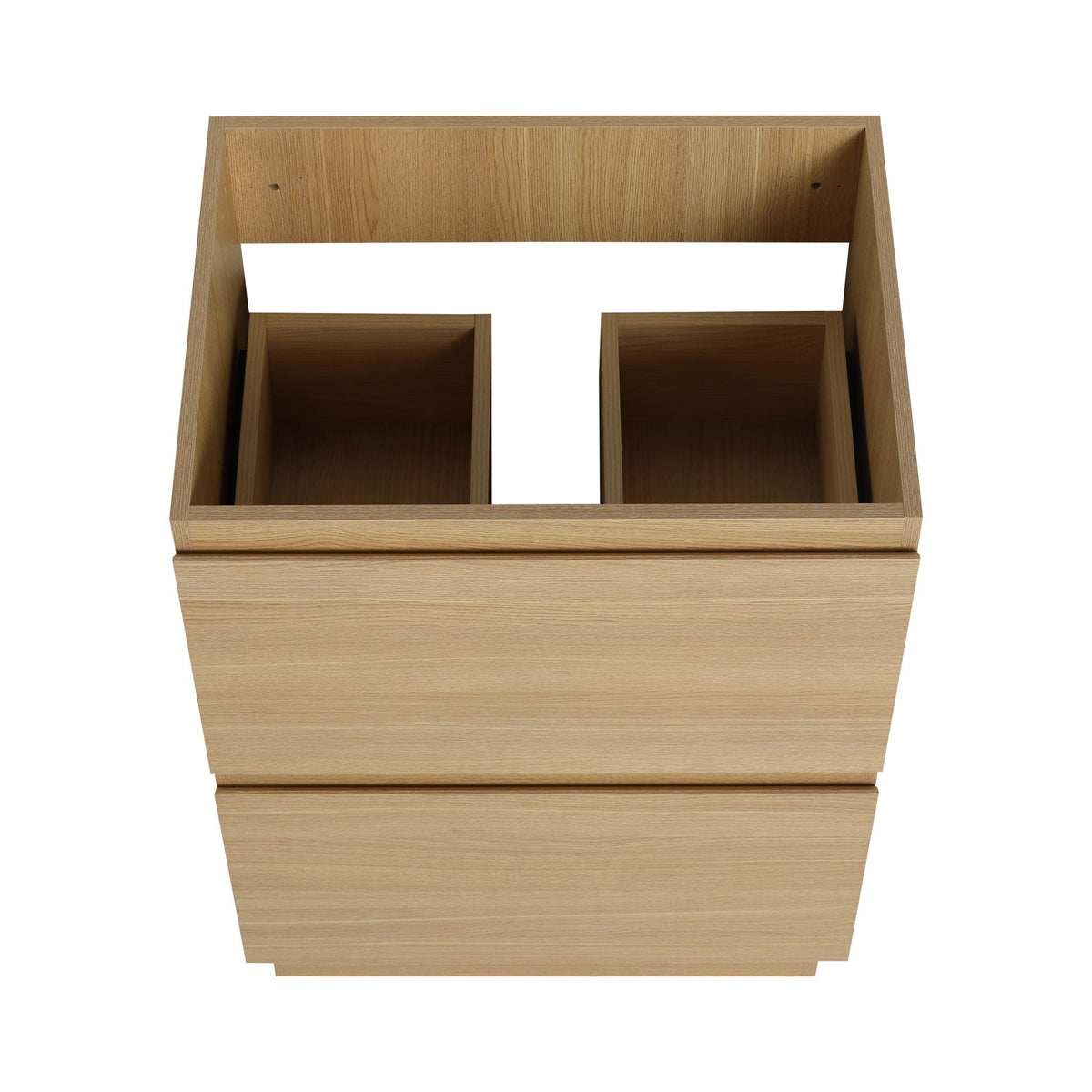 Modern Freestanding Bathroom Vanity Cabinet with Double Drawer - Light Brown or Dark Brown