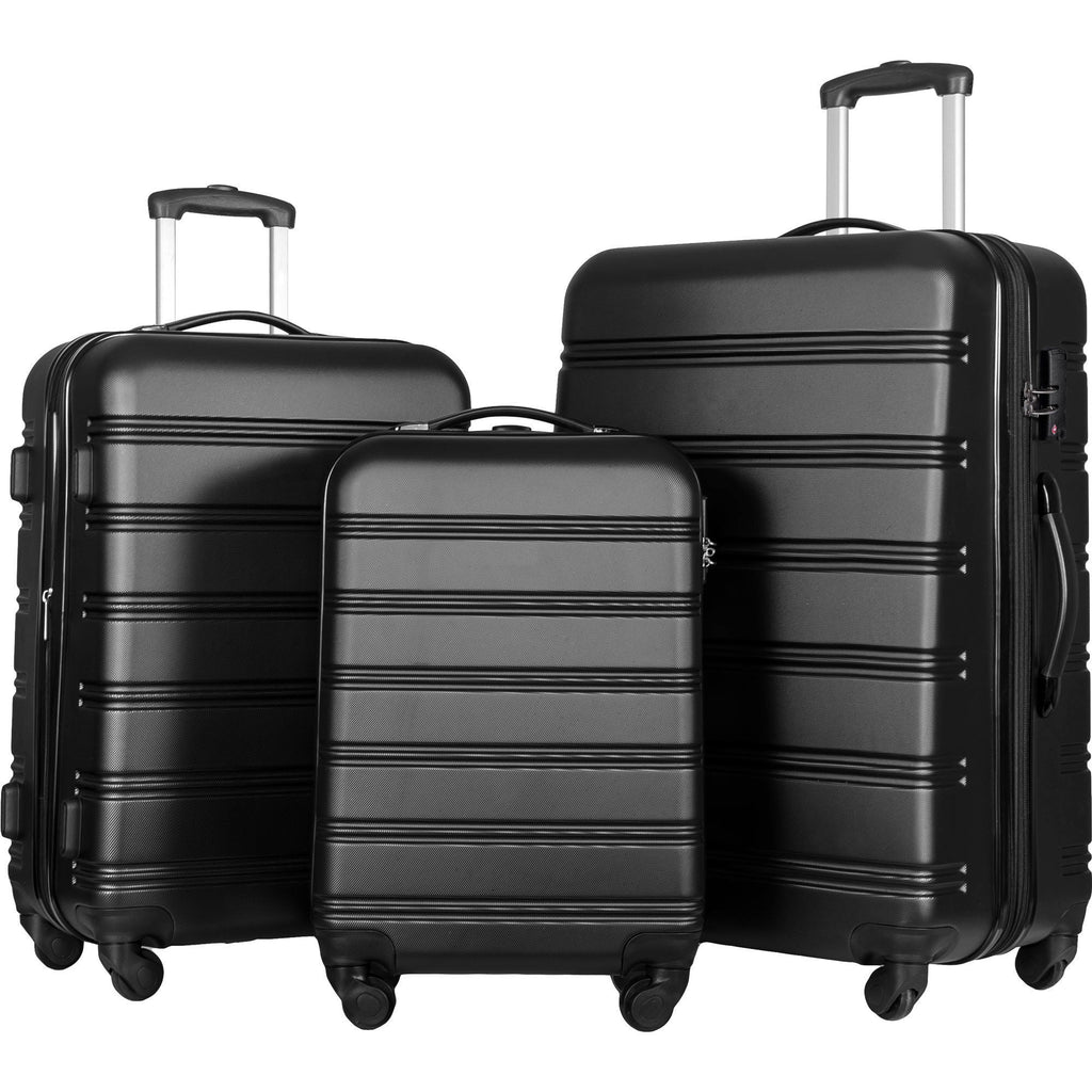Hardside Spinner Luggage Set with TSA Lock - Black