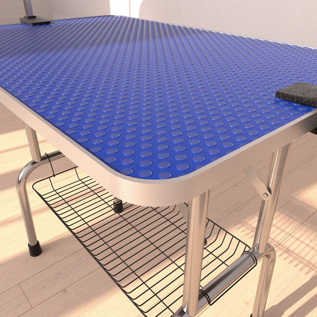 Large Heavy Duty Grooming Table for Pets with Adjustable Arm - Blue