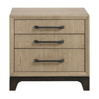 3 Drawer Nightstand with USB Charging Port - Brown