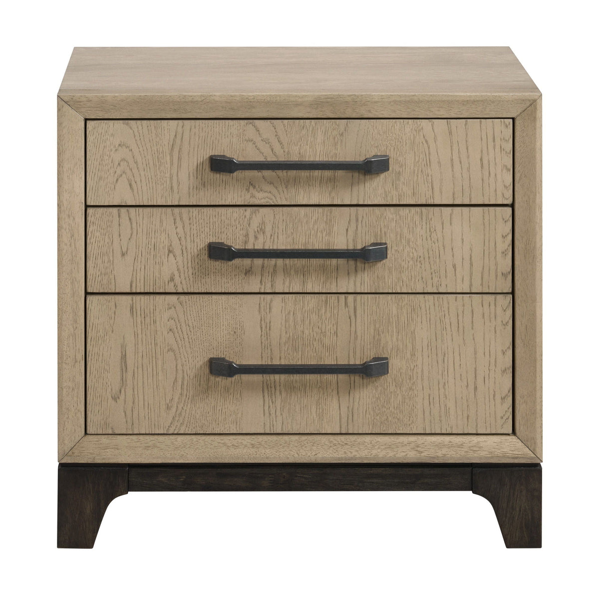 3 Drawer Nightstand with USB Charging Port - Brown