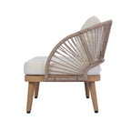 Acacia Wood Patio Seating Set with Rope Accents - 4-Piece