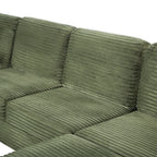 U-Shaped Upholstered Sectional Sofa with Movable Ottoman