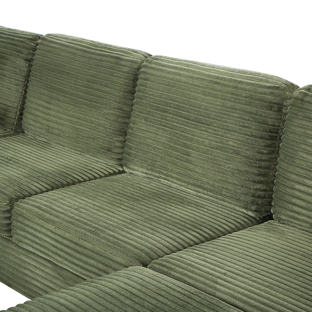 U-Shaped Upholstered Sectional Sofa with Movable Ottoman