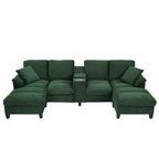 Modern U-Shaped Sectional Sofa with Storage Ottomans - Choice of Color